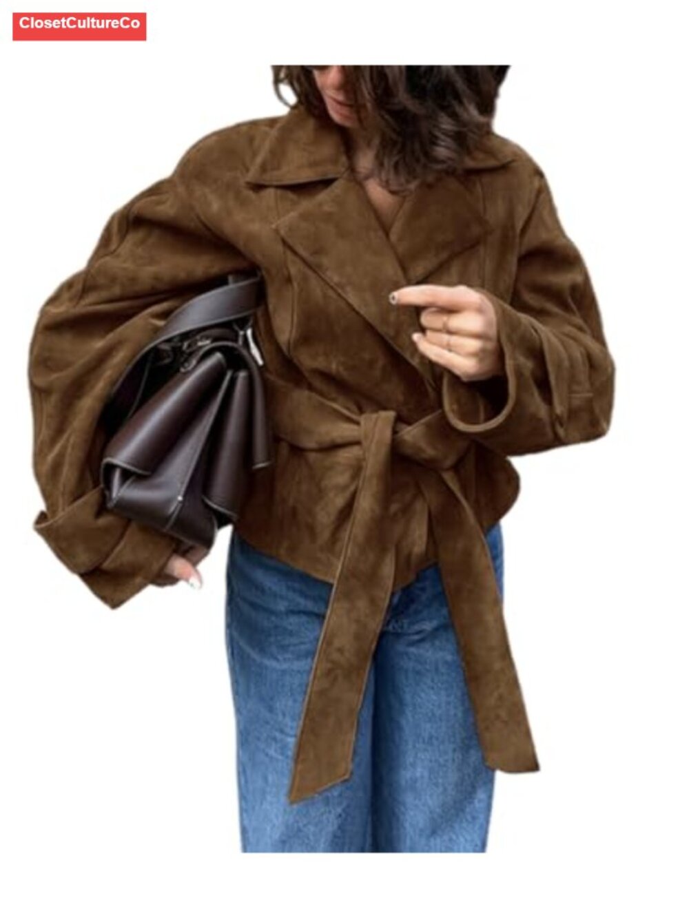 Faux Leather Moto Jacket Collar Oversized Long Sleeve Y2K Coat Outwear